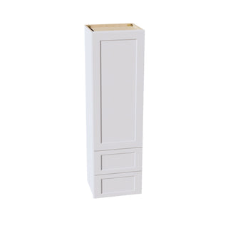 HF - WD1860: Frost White Shaker 18"W x 60"H 1 Door & 2 Drawers Special Wall Cabinet - homecabinets