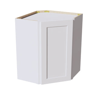 HF - WDC2430: Frost White Shaker 24"W x 30"H 1 Door & 2 Shelves Diagonal Wall Corner Cabinet - homecabinets