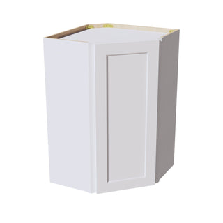 HF - WDC2436: Frost White Shaker 24"W x 36"H 1 Door & 2 Shelves Diagonal Wall Corner Cabinet - homecabinets