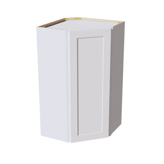 HF - WDC2442: Frost White Shaker 24"W x 42"H 1 Door & 2 Shelves Diagonal Wall Corner Cabinet - homecabinets