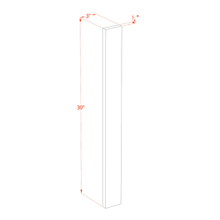 HF - WF330: Frost White Shaker 03"W x 30"H Wall Cabinet Filler - homecabinets