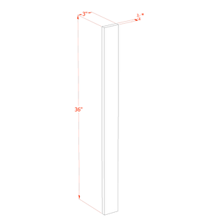 HF - WF336: Frost White Shaker 03"W x 36"H Wall Cabinet Filler - homecabinets