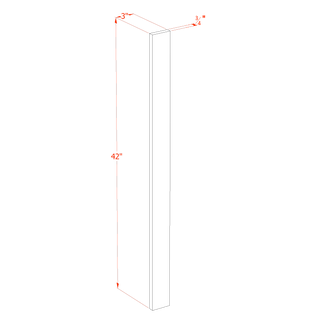 HF - WF342: Frost White Shaker 03"W x 42"H Wall Cabinet Filler - homecabinets