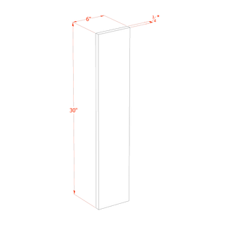 HF - WF630: Frost White Shaker 06"W x 30"H Wall Cabinet Filler - homecabinets