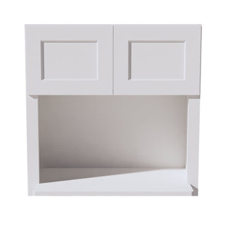 HF - WM3030: Frost White Shaker 30"W x 30"H 2 Doors Wall Built - in Microwave Cabinets - homecabinets