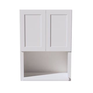 HF - WM3042: Frost White Shaker 30"W x 42"H 2 Door & 1 Shelf Wall Built - in Microwave Cabinets - homecabinets