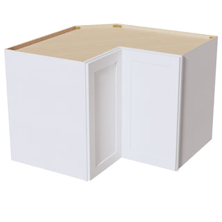 HF - WPC2430: Frost White Shaker 24"W x 30"H 1 Door & 2 Shelves Pie Cut Wall Corner Cabinet - homecabinets