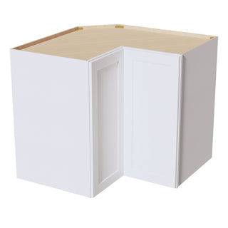 HF - WPC2436: Frost White Shaker 24"W x 36"H 1 Door & 2 Shelves Pie Cut Wall Corner Cabinet - homecabinets