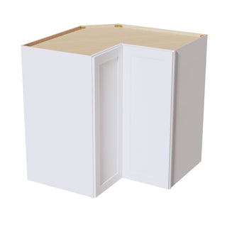 HF - WPC2442: Frost White Shaker 24"W x 42"H 1 Door & 3 Shelves Pie Cut Wall Corner Cabinet - homecabinets