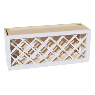 HF - WR3615: Frost White Shaker 36"W x 15"H x 12"D Wall Wine Rack Incl. Shelf - homecabinets