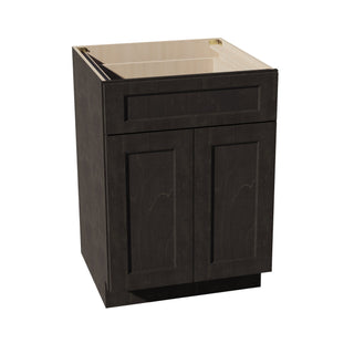 HG - B24: Dark Gray Shaker 24" 1 Drawer 2 Doors Standard Base Cabinet - homecabinets