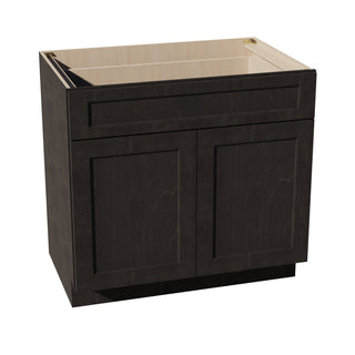 HG - B36: Dark Gray Shaker 36" 1 Drawer 2 Doors Standard Base Cabinet - homecabinets