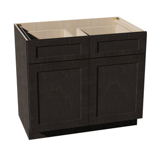 HG - B39: Dark Gray Shaker 39" 2 Drawers 2 Doors Standard Base Cabinet - homecabinets