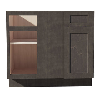 HG - BBC39/42: Dark Gray Shaker 39" 1 Door - 1 Drawer Blind Corner Base Cabinet - homecabinets