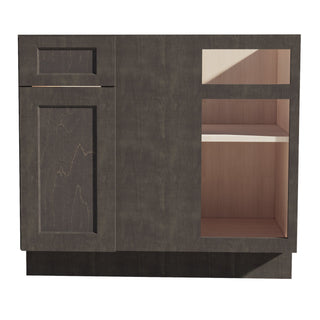 HG - BBC39/42: Dark Gray Shaker 39" 1 Door - 1 Drawer Blind Corner Base Cabinet - homecabinets