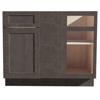 HG - BBC42/45: Dark Gray Shaker 42" 1 Door - 1 Drawer Blind Corner Base Cabinets - homecabinets