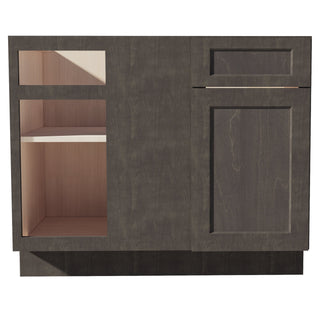 HG - BBC42/45: Dark Gray Shaker 42" 1 Door - 1 Drawer Blind Corner Base Cabinets - homecabinets