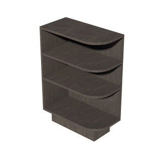 HG - BES12L: Dark Gray Shaker 12" 4 Shelves End Shelf Corner Base Cabinets (Left Open) - homecabinets