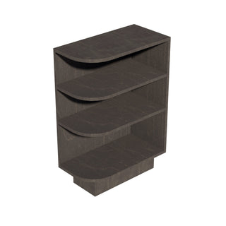 HG - BES12R: Dark Gray Shaker 12" 4 Shelves End Shelf Corner Base Cabinets (Right Open) - homecabinets