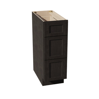 HG - DB12: Dark Gray Shaker 12" 3 Drawers Base Cabinet - homecabinets