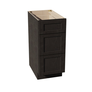 HG - DB15: Dark Gray Shaker 15" 3 Drawers Base Cabinet - homecabinets