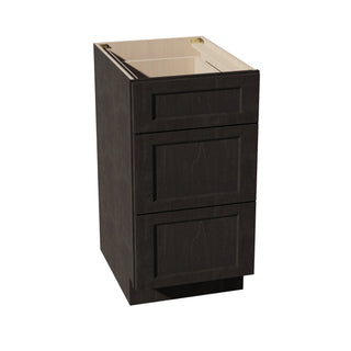 HG - DB18: Dark Gray Shaker 18" 3 Drawers Base Cabinet - homecabinets