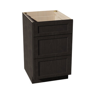 HG - DB21: Dark Gray Shaker 21" 3 Drawers Base Cabinet - homecabinets