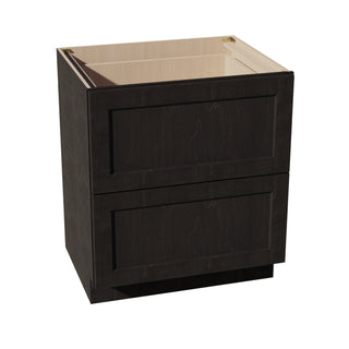 HG - DB30 - 2: Dark Gray Shaker 30" 2 Drawers Base Cabinet - homecabinets