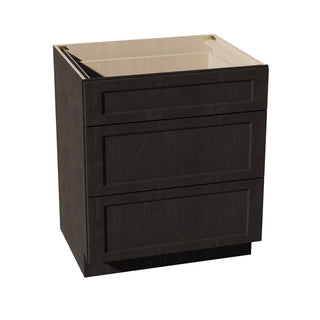 HG - DB30: Dark Gray Shaker 30" 3 Drawers Base Cabinet - homecabinets