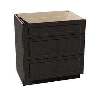 HG - DB33: Dark Gray Shaker 33" 3 Drawers Base Cabinet - homecabinets