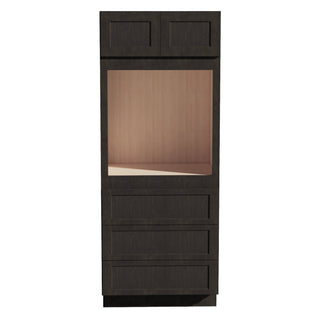 HG - OC3384: Dark Gray Shaker 33"W x 84"H x 24"D 2 Doors & 3 Drawers Tall Oven Shelf Cabinets - homecabinets