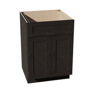 HG - SB24: Dark Gray Shaker 24" 2 Doors 1 False Drawer Sink Base Cabinet - homecabinets