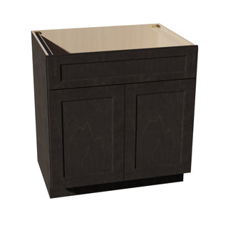 HG - SB33: Dark Gray Shaker 33" 2 Doors 1 False Drawer Sink Base Cabinet - homecabinets