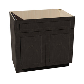 HG - SB36: Dark Gray Shaker 36" 2 Doors 1 False Drawer Sink Base Cabinet - homecabinets