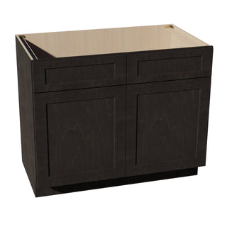 HG - SB42: Dark Gray Shaker 42" 2 Doors 2 False Drawers Sink Base Cabinet - homecabinets