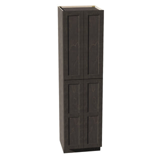 HG - TP2490: Dark Gray Shaker 24"W x 90"H x 24"D 4 Door & 5 Shelves Tall Shelf Pantry Cabinets - homecabinets