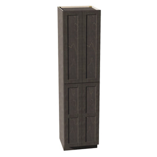 HG - TP2496: Dark Gray Shaker 24"W x 96"H x 24"D 4 Door & 6 Shelves Tall Shelf Pantry Cabinets - homecabinets