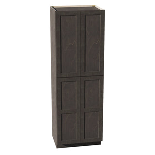 HG - TP3090: Dark Gray Shaker 30"W x 90"H x 24"D 4 Door & 5 Shelves Tall Shelf Pantry Cabinets - homecabinets