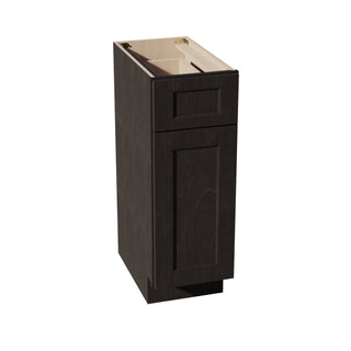 HG - VB1221: Dark Gray Shaker 12"W x 34 - 1/2"H x 21"D 1 Door & 1 Drawer Single Door Vanity Base Cabinets - homecabinets