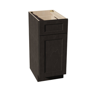 HG - VB1521: Dark Gray Shaker 15"W x 34 - 1/2"H x 21"D 1 Door & 1 Drawer Single Door Vanity Base Cabinets - homecabinets