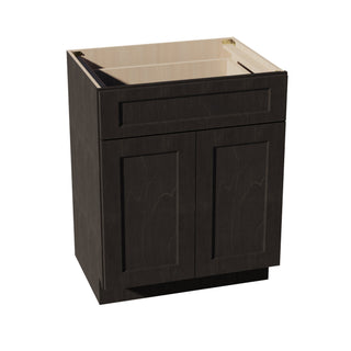 HG - VB2721: Dark Gray Shaker 27"W x 34 - 1/2"H x 21"D 2 Doors & 1 Drawer Double Door Vanity Base Cabinets - homecabinets