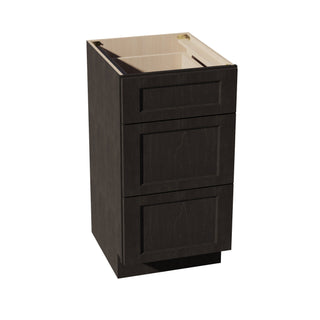 HG - VDB1821: Dark Gray Shaker 18"W x 34 - 1/2"H x 21"D 3 Drawers Vanity Base Cabinets - homecabinets