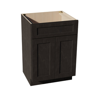 HG - VSB2421: Dark Gray Shaker 24"W x 34 - 1/2"H x 21"D 2 Doors & 1 False Drawer Vanity Sink Base Cabinets - homecabinets