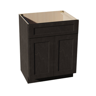 HG - VSB2721: Dark Gray Shaker 27"W x 34 - 1/2"H x 21"D 2 Doors & 1 False Drawer Vanity Sink Base Cabinets - homecabinets