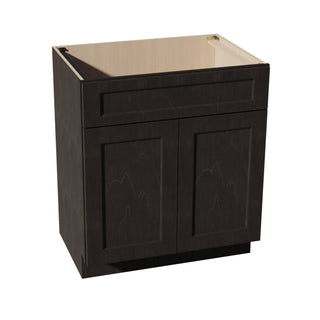 HG - VSB3021: Dark Gray Shaker 30"W x 34 - 1/2"H x 21"D 2 Doors & 1 False Drawer Vanity Sink Base Cabinets - homecabinets