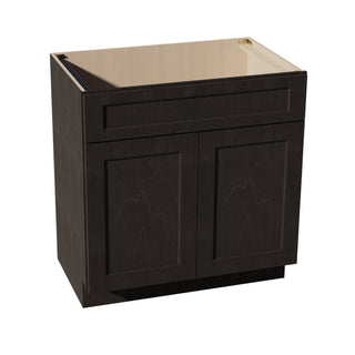 HG - VSB3321: Dark Gray Shaker 33"W x 34 - 1/2"H x 21"D 2 Doors & 1 False Drawer Vanity Sink Base Cabinets - homecabinets