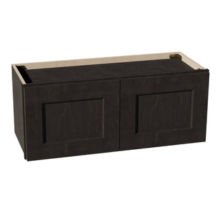 HG - W3012: Dark Gray Shaker 30"W x 12"H 2 Doors Standard Wall Bridge Cabinet - homecabinets