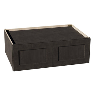 HG - W361224: Dark Gray Shaker 36"W x 12"H x 24"D 2 Doors Standard Bridge Wall Cabinet - homecabinets