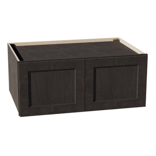 HG - W361524: Dark Gray Shaker 36"W x 15"H x 24"D 2 Doors Standard Bridge Wall Cabinet - homecabinets