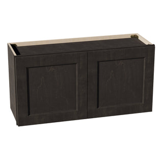 HG - W3618: Dark Gray Shaker 36"W x 18"H 2 Doors Standard Wall Bridge Cabinet - homecabinets